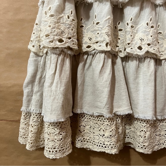 Jaded Gypsy | Layers Of Love Skirt Tiered Ruffle Lace Maxi Skirt Boho One Size - Picture 8 of 12